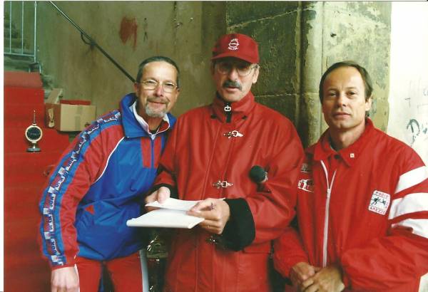 Stefano Del Mastro,Giuseppe Gianfreda e Pietro Livi alla Corsa del Saracino a Piazza Grande